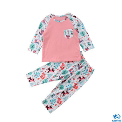 

2Pcs Newborn Toddler Baby Girl Hooded Sweater TopsPants Outfit Clothes 0-24M UK