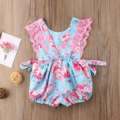 

Newborn Infant Baby Girl Knotted Romper Bodysuit Jumpsuit Sunsuit Clothes Outfit