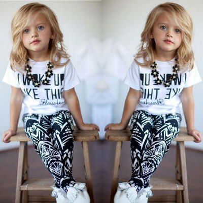 

Kids Baby Clothes Girls Boy Summer T-shirt Tops Zebra Pants Outfits Set UK Stock