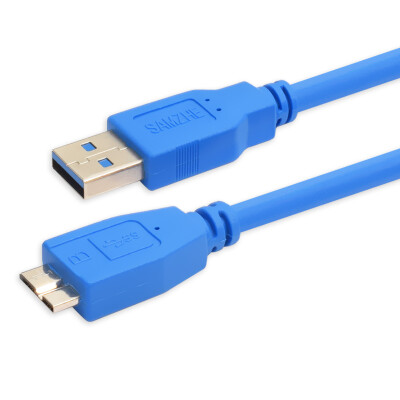 

Shanze (SAMZHE) UK-710 high-speed USB3.0 mobile hard disk data line AM / Micro B phone data charging cable blue 1 m