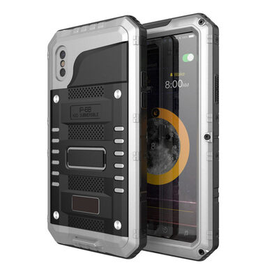 

Rugged Metal Armor Case For iPhone 6 6S 7 8 Plus X Case Waterproof Shockproof 360 Full Body Protective For Apple iPhone X Case