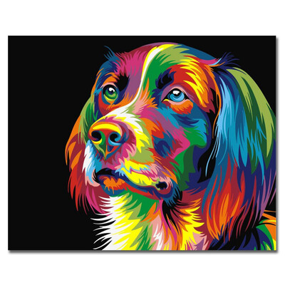 

UpperX Colorful Dog Abstract Painting DIY Digital Paintng Modern Animals Wall Art Picture For Home Wall Artwork