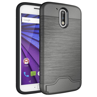 

Fivice Moto G4G4 Plus Case TPU all-inclusive anti-drop brushed card with bracket mobile phone case