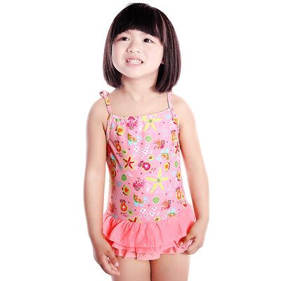 

Yizi hot spring children cute baby girl students in the big child conjoined swimsuit orange small starfish 8-9 years old Ezi10131
