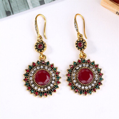 

Outdoor Vintage Bohemian Ethnic Earrings Sun Flower Earrings With Gift Box