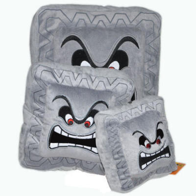 

Super Mario Bros Figure Cushion Pillow - 9in Thwomp Dossun Plush Doll Size
