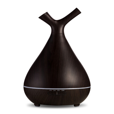 

Fashion Air Humidifier Home Office Aromatherapy Machine Mini Essential Oil Diffuser Aroma Cool Mist Humidifier Deep Brown EU Plug