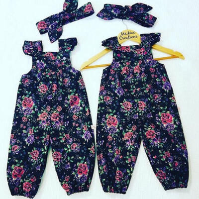 

2PCS Floral Newborn Baby Girl Romper Bodysuit Clothes Outfits Set Short Sleeves