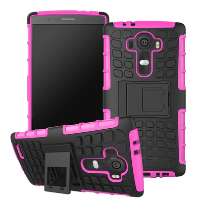 

Fivice LG G4 Case TPU anti-fall tire pattern back clip bracket phone case