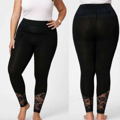 

Womens Sports Gym Yoga Running Fitness Leggings Pants Athletic Lace Trousers UK