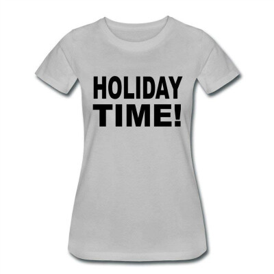 

Womens Short Neck Sleeve Holiday Time T-shirt Design Cotton T-Shirt