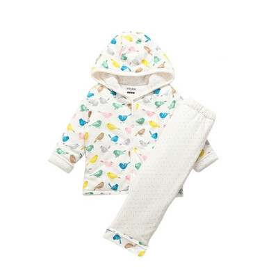 

new born babies padding hoodie jacket&pants suit 2018 winter