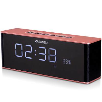 

Landscape SANSUI T20 Wireless Bluetooth Speaker Radio Card Clock Alarm Clock Rose Gold