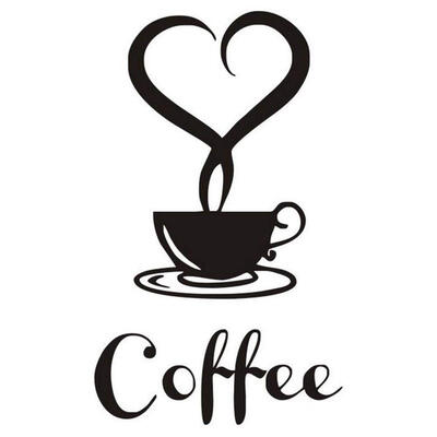 

UpperX 1 x Cafe Cup Stickers Coffee cup Kitchen Art Wall Stickers for Home Decoration Removable Wall Stickers B