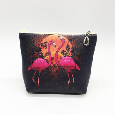 

CA Womens Zipper Flamingo Coin Purse Kids Mini Portable Zip PU Wallet Pouch Bag