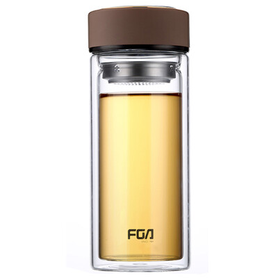 

【Jingdong Supermarket】 Fu Guang Jingrui Double Layer Glass Transparent Cap Cover Male Female General Business Water Cup Blue