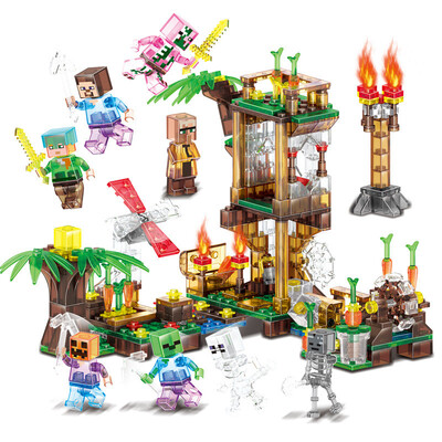 

HOT Minecrafted Steve Alex Zombie Enderman Reuben Skeleton Weapon Action Figures Toys Compatible With LegoINGlys Blocks