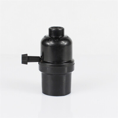 

E26 Black Plastic Single Screw Knob Switch Lamp Holder