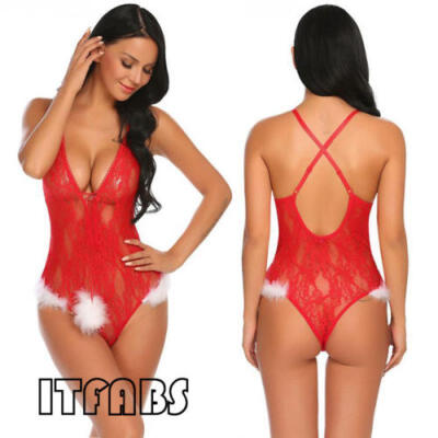 

Christmas Sexy Sleepwear Underwear Women Lingerie Babydoll Dress Red Suit Gift