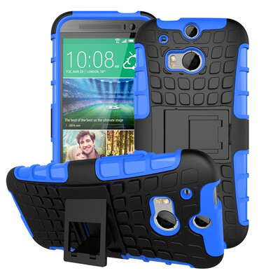 

Fivice HTC One 2 M8 Case TPU anti-fall tire pattern back clip bracket phone case