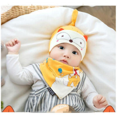 

Cute Newborn Baby Kids Cartoon HatScarf Sets Cotton Autumn&Winter Soft Hat