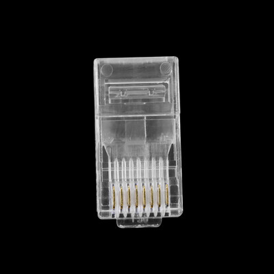 

100шт Кристалл глава RJ45 CAT5 CAT5E Модульный разъем Gold Разъем покрыло Сеть