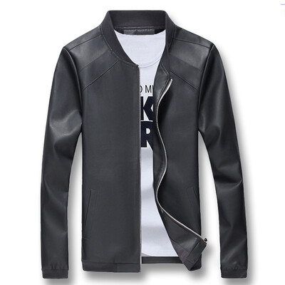 

Fashion Men PU Jackets Autumn 2016 Winter Men Leather Coats Slim Fits Men's Casual Coats Jackets Plus Size  Hot Sale 4 Colors