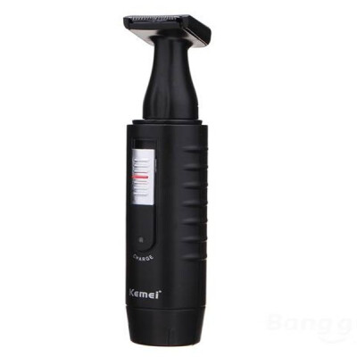 

2016 kemei 2in1 waterproof mini Portable Nose Hair Removal Electric Rechargeable Trimmer for man women face care with LED Razor