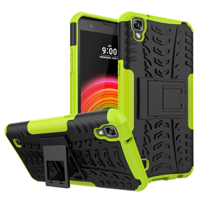 

Fivice LG X Power Case TPU anti-fall tire pattern back clip bracket phone case