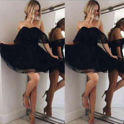 

US Women Lace Short Dress Prom Evening Party Cocktail Bridesmaid Wedding