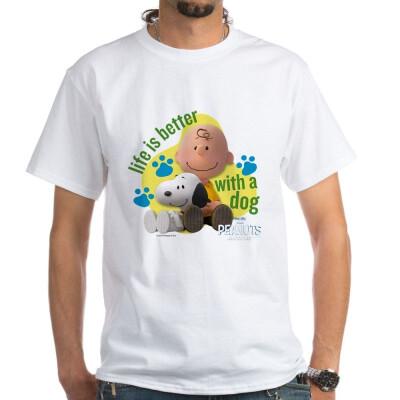 

CafePress - Snoopy - Life is Better - 100 Cotton T-Shirt White