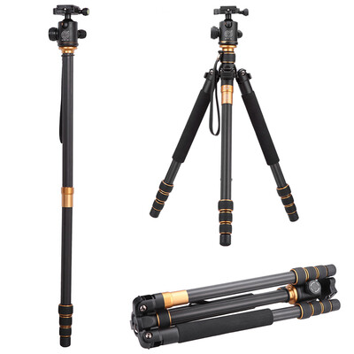 

QZSD Q999C Pro Tripod Monopod Carbon Fiber Ball Head Portable Detachable Changeable Traveling for SLR Camera DSLR Camcorder
