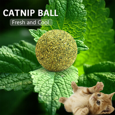 

5PCS Catnip Ball Toy Cat Mint Ball Natural Catnip Teeth Cleaning Playing Chew Claw Toy Pet Supplies
