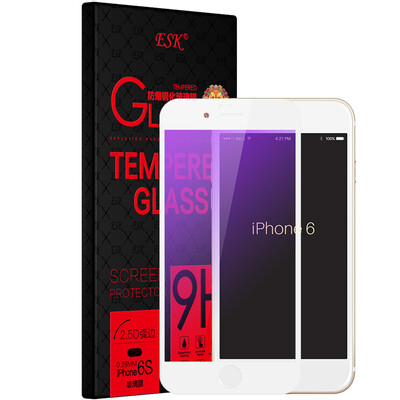 

ESK iPhone6 ​​/ 6S закаленная пленка Apple 6 / 6S стеклянная пленка анти-синяя полноэкранная высокая четкость взрывозащищенный мобильный телефон защитная пленка JM101-white