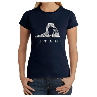 

Womens Word Art T-Shirt - Utah- LA Pop Art
