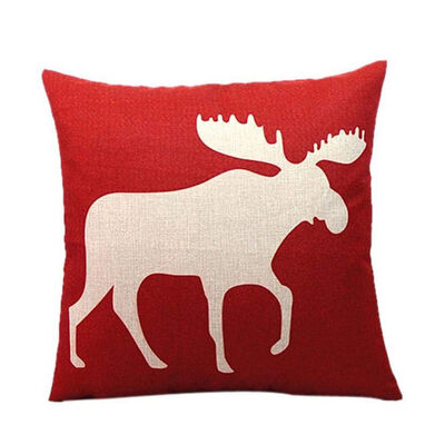 

UpperX Vintage Printing Christmas Sofa Bed Home Cafe Decor Pillowcase Square Linen Throw Pillow Cover Invisible Zipper45x45cmM