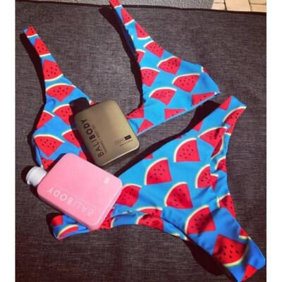 

Women Watermelon Bikini Triangle Swimwear Swimsuit Bathing suit Beachwear S M L