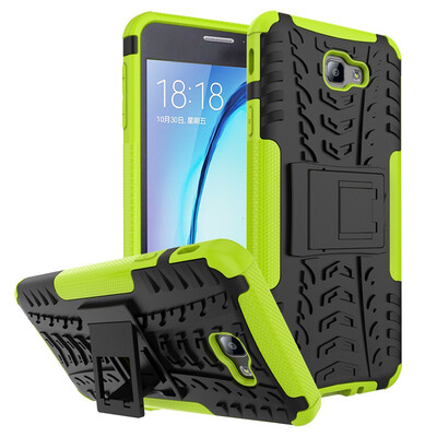 

Fivice Samsung J7 PrimeOn 7 2016 Case TPU anti-fall tire pattern back clip bracket phone case