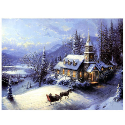 

UpperX Christmas Snow House 5D Diamond Painting DIY Cross Stitch Kit 16 x 12 Inch