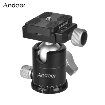 

Andoer X-30S Aluminium Alloy Ball Head Ballhead Tripod Head Monopod Head Panoramic Ball Head Aluminium Alloy with Quick Release Pl