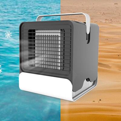 

Mini Portable Air Conditioner Fan USB Desktop Air Cooler Office Dormitory Cooling Mobile Fan with LED Lights
