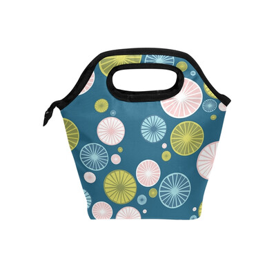 

Lunch Bag Colorful Orange Tote Travel Picnic Insulated Handbags Portable Zipper Lunch Bag Box