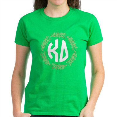 

CafePress - Kappa Delta Letters Wreath - Womens Cotton T-Shirt