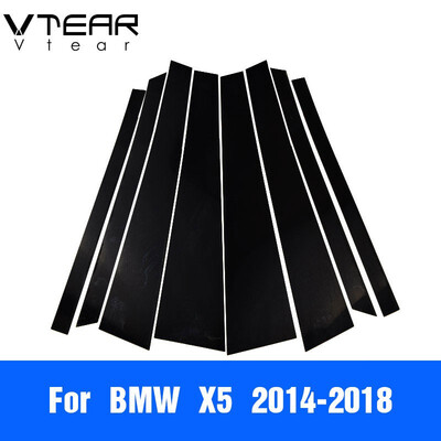 

Vtear For BMW 1 3 5 series For BMW X1 X3 X5 accessories car window BC pillar sticker trim black mirror reflection panel Exterior
