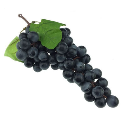 

UpperX 85Pcs Lifelike Artificial Big Black Purple Grapes Cluster Faux Fake Fruit Christmas Party Decor