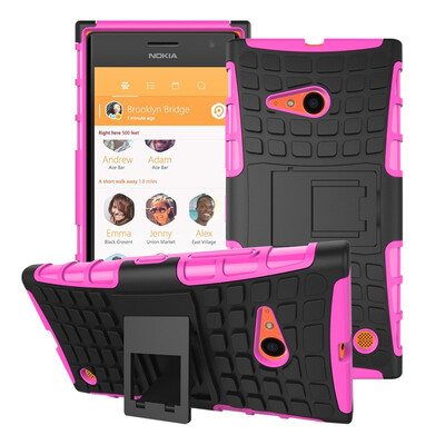 

Fivice Nokia Lumia 730735 Case TPU anti-fall tire pattern back clip bracket phone case