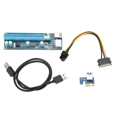 

USB 30 PCI-E PCI E Express Extender Riser Card PCI-E 1X to 16X Adapter with SATA 15 Pin-6Pin Power Cable 50cm USB Cable for Bitco