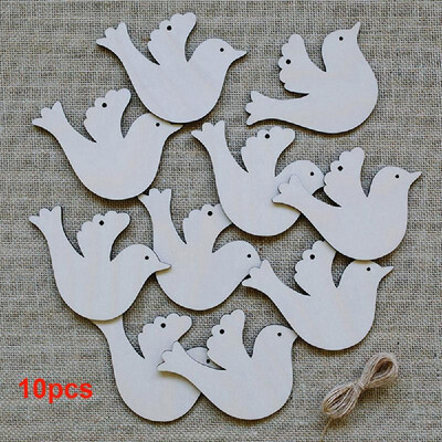 

10pcs Christmas Tree Decorations Wooden Pendants Crafts Scene Layout Hanging Ornaments Party Wedding Holiday Adornment