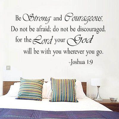 

USA BE STRONG AND COURAGEOUS JOSHUA 19 QUOTE RELIGIOUS VINYL DECAL WALL STICKER