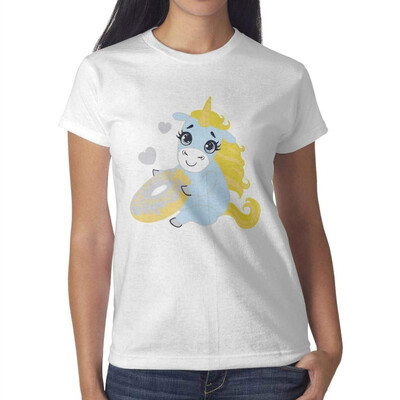 

Cool Unicorn Riding Dinosaur T-Rex Girls White T-Shirt Cotton Interesting T-Shirts